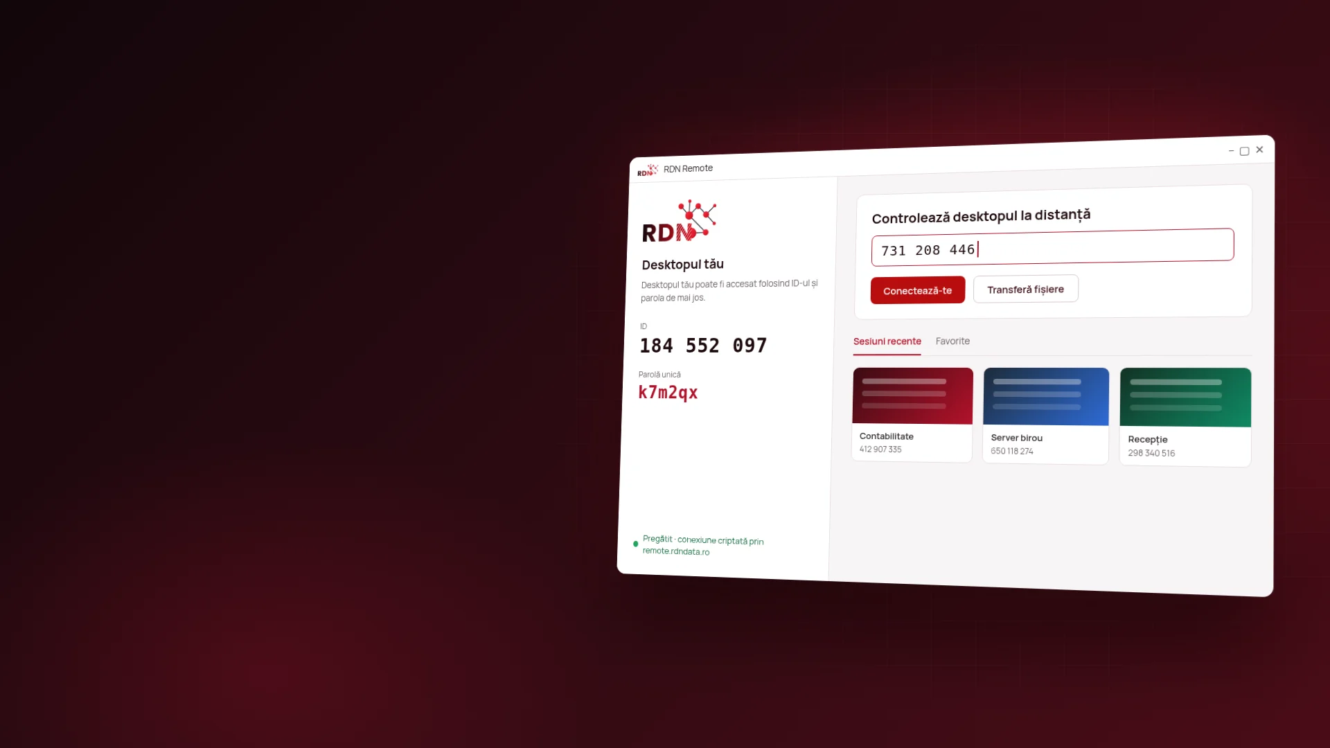 Aplicația RDN Remote, gata de conectare